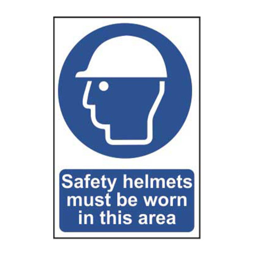 Safety helmets must be worn in this area - Self Adhesive PP (200 x 300mm)