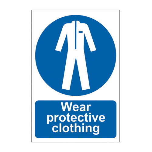 Wear protective clothing - 1.2mm Recyclable PP (200 x 300mm)