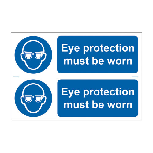 Eye protection must be worn - 1.2mm Recyclable PP (300 x 200mm)