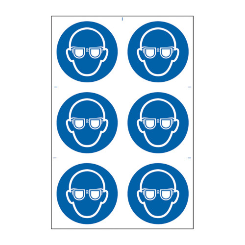 Eye protection symbols - 1.2mm Recyclable PP (200 x 300mm)