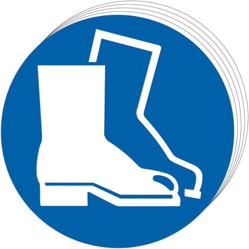 Wear protective footwear- SAV (50mm dia.) 0046