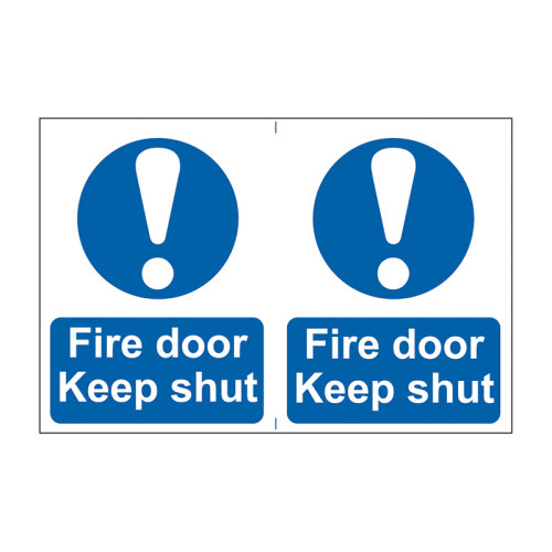 Fire door Keep shut - Self Adhesive PP (300 x 200mm)