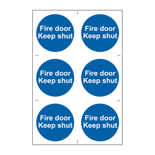 Vsafety Feuertür-Schild 'Keep Locked Shut' – 200x200 Mm, Blau, Selbstklebend, Nachtleuchtend