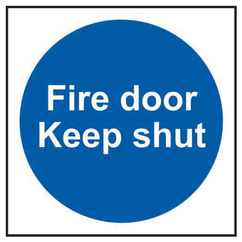 Fire door Keep shut (Multipack of 10) - 1.2mm Recyclable PP (100 x 100mm)