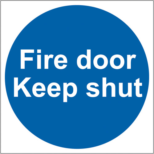 'Fire Door Keep Shut (Multipack of 10)' Sign, Self-Adhesive Vinyl (100mm x 100mm)