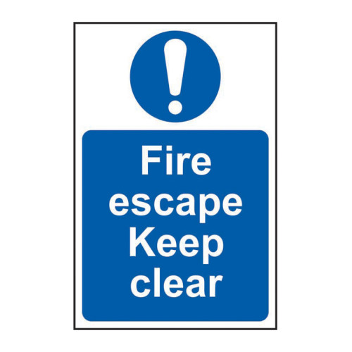 Fire escape Keep clear - Self Adhesive PP (200 x 300mm)