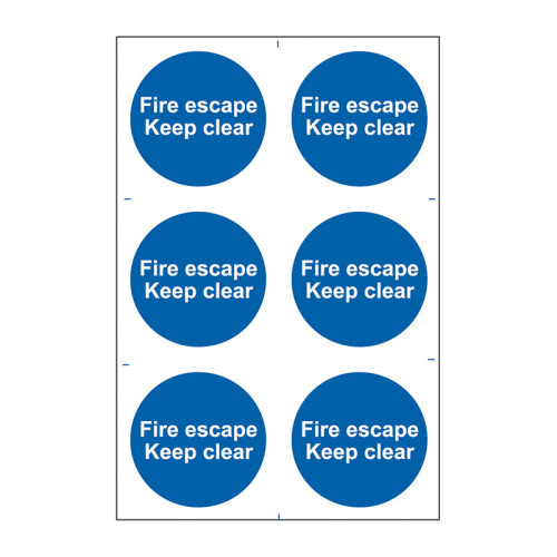 Fire escape Keep clear - 1.2mm Recyclable PP (200 x 300mm)