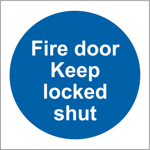Fire door Keep locked shut (Multipack of 10) - Self Adhesive PP (70 x 70mm)