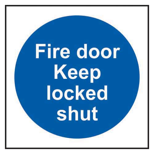 Fire door Keep locked shut (Multipack of 20) - Self Adhesive PP (70 x 70mm)