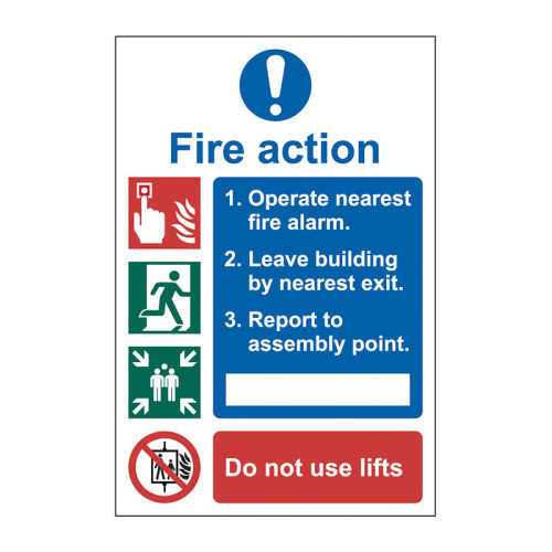 Fire action procedure - Self Adhesive PP (200 x 300mm)