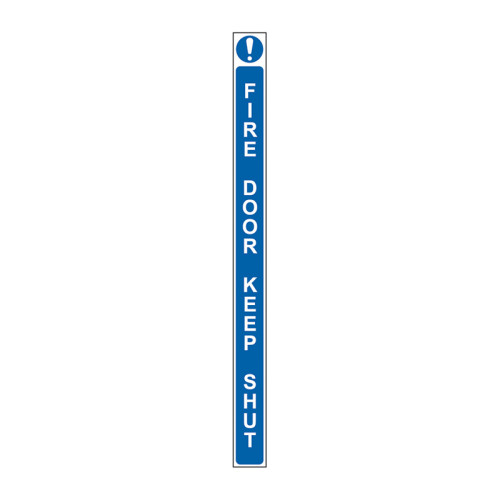 â€˜Fire Door Keep Shutâ€™ Sign, Self-Adhesive Vinyl Door Strip (34mm x 450mm)