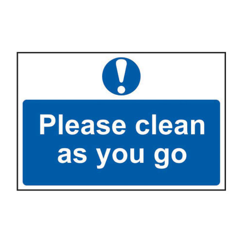 Please clean as you go - Self Adhesive PP (300 x 200mm)