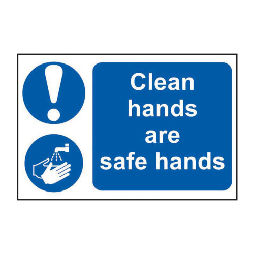 Clean hands are safe hands - Self Adhesive PP (300 x 200mm)