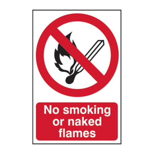No smoking or naked flames - 1.2mm Recyclable PP (200 x 300mm)