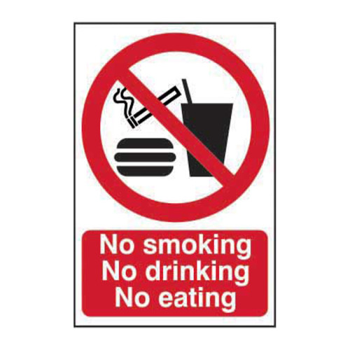 No smoking No drinking No eating - 1.2mm Recyclable PP (200 x 300mm)