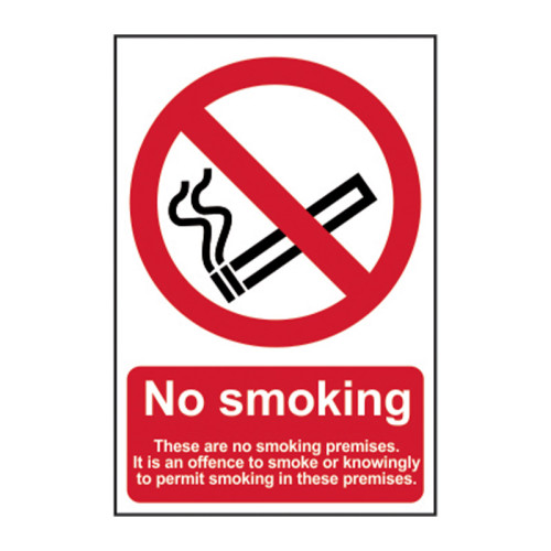 No smoking These are no smoking premises&acirc;&brvbar; - Self Adhesive PP (200 x 300mm)