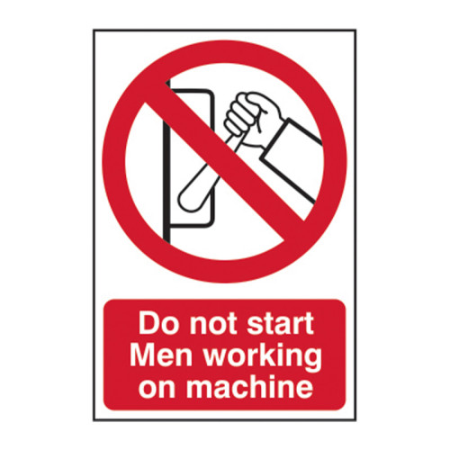 Do not start Men working on machine - 1.2mm Recyclable PP (200 x 300mm)