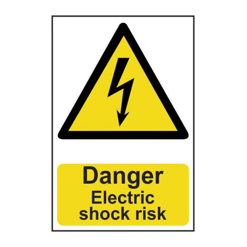 Danger Electric shock risk - 1.2mm Recyclable PP (200 x 300mm)