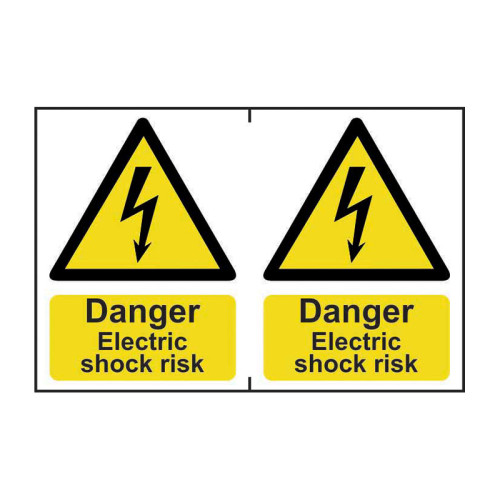 Danger Electric shock risk - 1.2mm Recyclable PP (300 x 200mm)