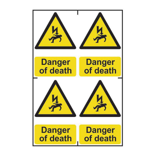 Danger of death - Self Adhesive PP (200 x 300mm)