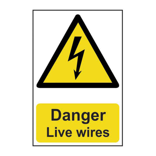 Danger Live wires - 1.2mm Recyclable PP (200 x 300mm)