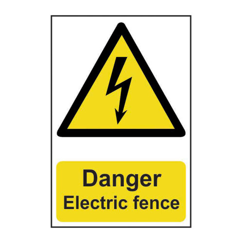 Danger Electric fence - 1.2mm Recyclable PP (200 x 300mm)