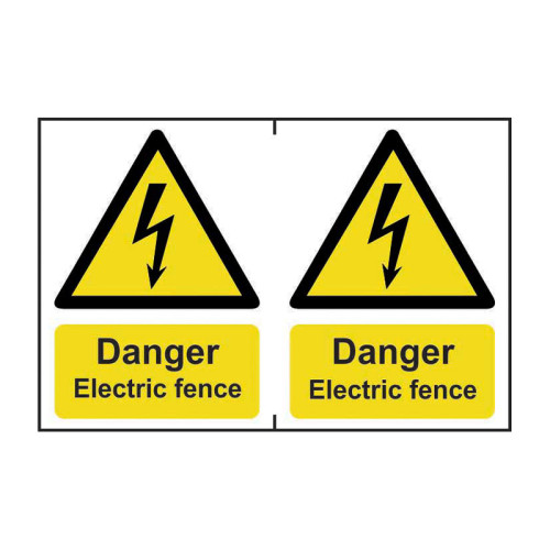 Danger Electric fence - 1.2mm Recyclable PP (300 x 200mm)