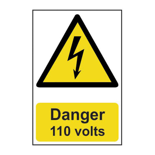 Danger 110 volts - 1.2mm Recyclable PP (200 x 300mm)