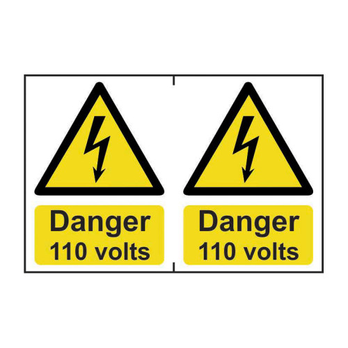 Danger 110 volts - 1.2mm Recyclable PP (300 x 200mm)