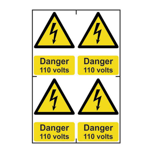 Danger 110 volts - 1.2mm Recyclable PP (200 x 300mm)