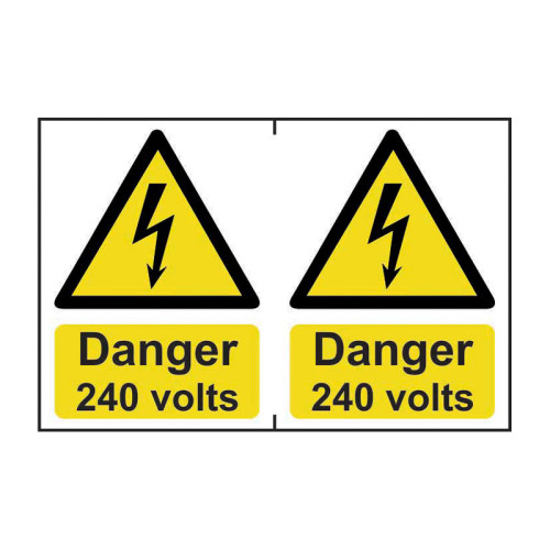 Danger 240 volts - 1.2mm Recyclable PP (300 x 200mm)