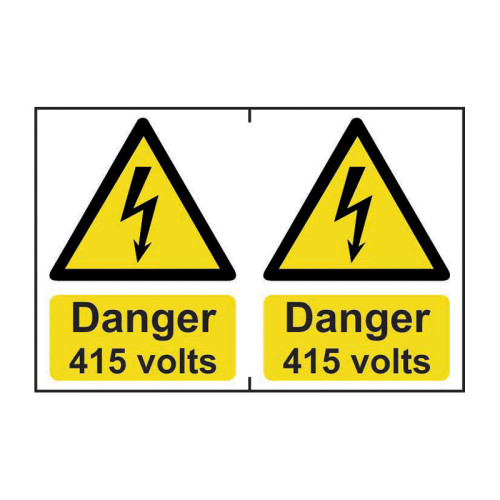 Danger 415 volts - Self Adhesive PP (300 x 200mm)