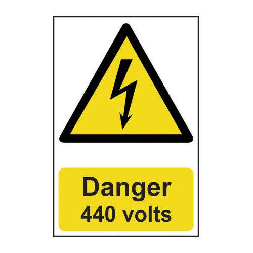 Danger 440 volts - 1.2mm Recyclable PP (200 x 300mm)