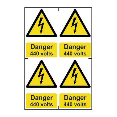 Danger 440 volts - Self Adhesive PP (200 x 300mm)