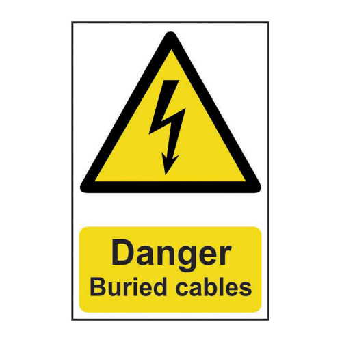 Danger Buried cables - 1.2mm Recyclable PP (200 x 300mm)