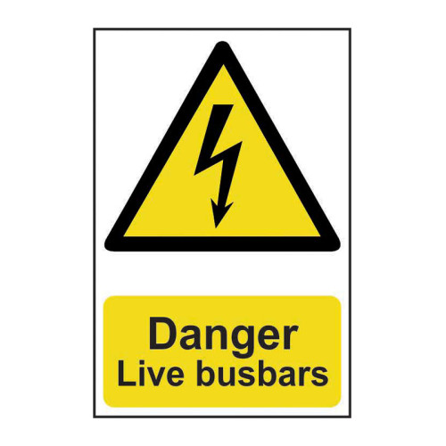 Danger Live busbars - 1.2mm Recyclable PP (200 x 300mm)
