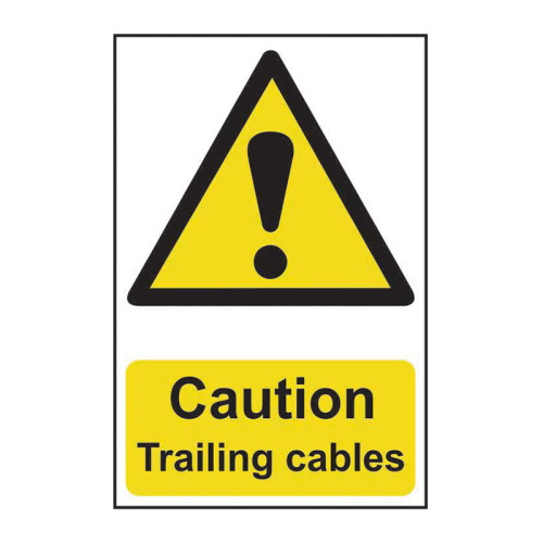 Caution Trailing cables - 1.2mm Recyclable PP (200 x 300mm)