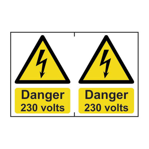 Danger 230 volts - Self Adhesive PP (300 x 200mm)