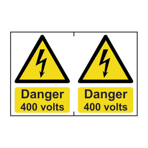Danger 400 volts - 1.2mm Recyclable PP (300 x 200mm)