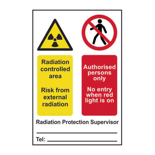 Radiation controlled area Authorised persons only... - 1.2mm Recyclable PP (200 x 300mm)