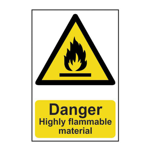 Danger Highly flammable material - 1.2mm Recyclable PP (200 x 300mm)