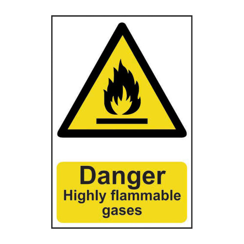 Danger Highly flammable gases - Self Adhesive PP (200 x 300mm)