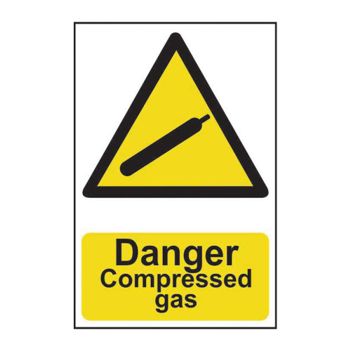 Danger Compressed gas - Self Adhesive PP (200 x 300mm)