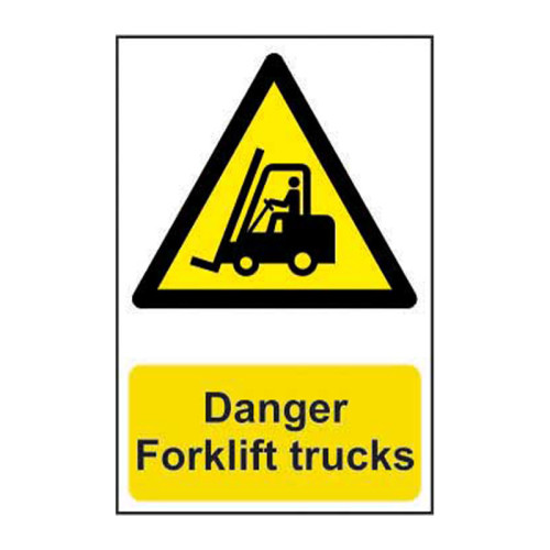 Danger Forklift trucks - 1.2mm Recyclable PP (200 x 300mm)