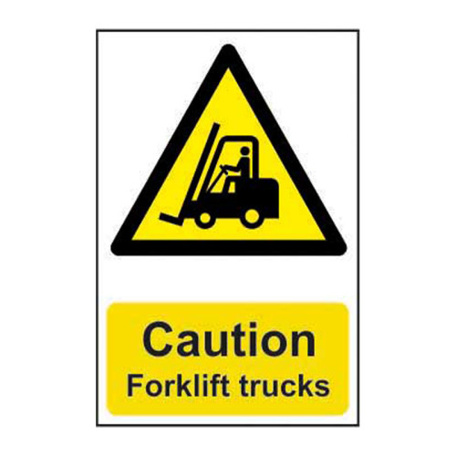 Caution Forklift Trucks - 1.2mm Recyclable PP (200 x 300mm)