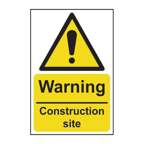 Warning construction site - Self Adhesive PP (200 x 300mm)
