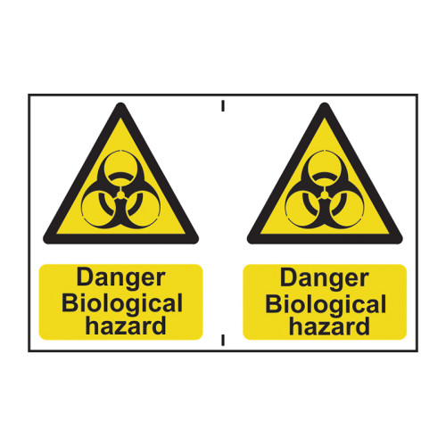 Danger Biological hazard - 1.2mm Recyclable PP (300 x 200mm)