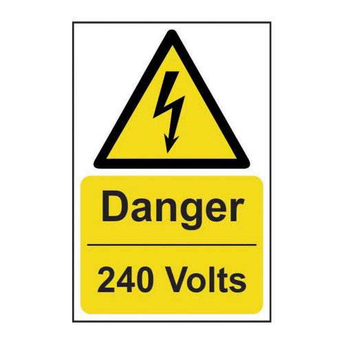 Danger 240 Volts 1.2mm Recyclable PP (400 x 600mm)