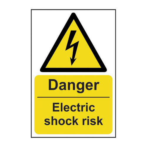 Danger Electric shock risk 1.2mm Recyclable PP (400 x 600mm)