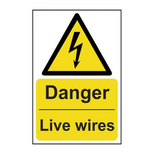 Danger Live wires 1.2mm Recyclable PP (200 x 300mm)